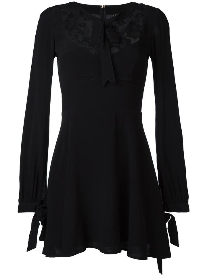 For Love And Lemons Lace Detail Dress, Women's, Size: Large, Black, Nylon/polyester/spandex/elastane/viscose