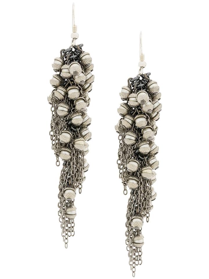 Marc Le Bihan Chain And Brown Earrings - Silver