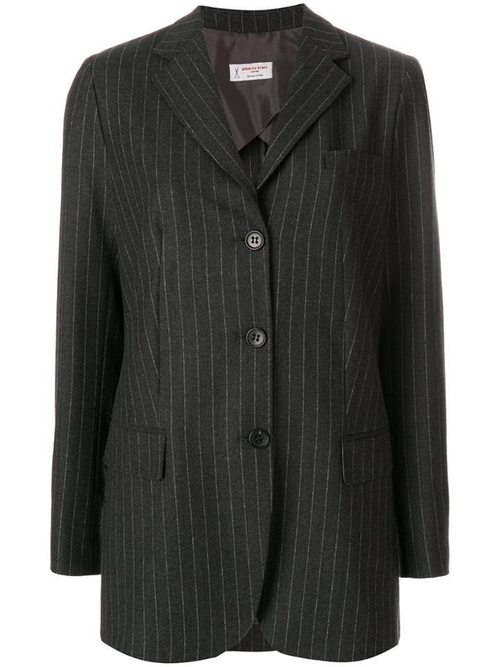 Alberto Biani Striped Fitted Blazer - Grey