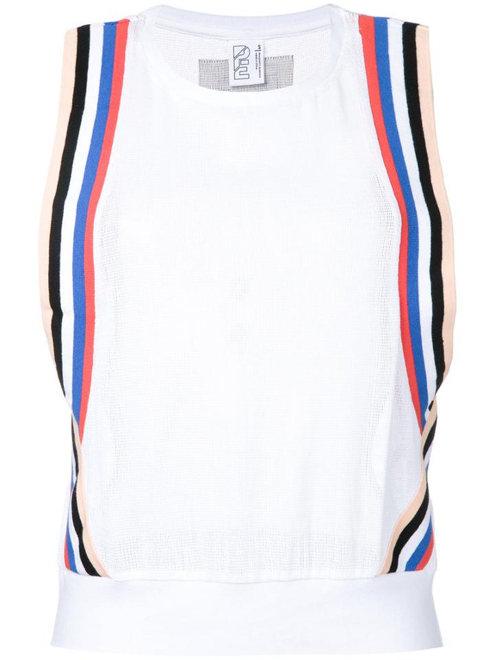 P.e Nation Off Racing Tank Top, Women's, Size: 12, White, Cotton