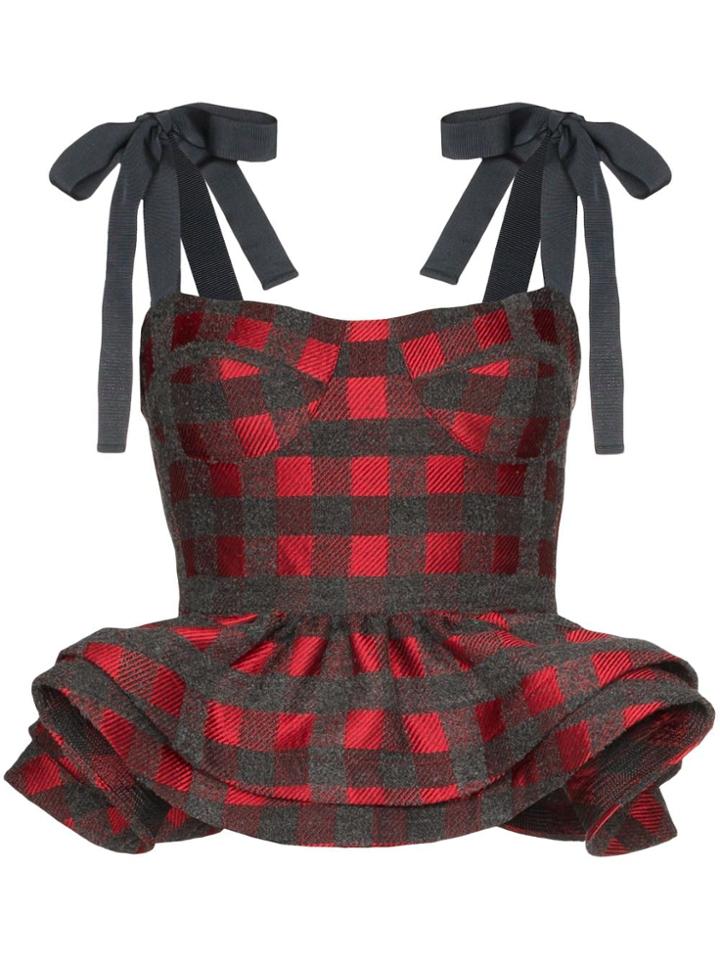 Silvia Tcherassi Dakia Printed Peplum Hem Top - Multicolour