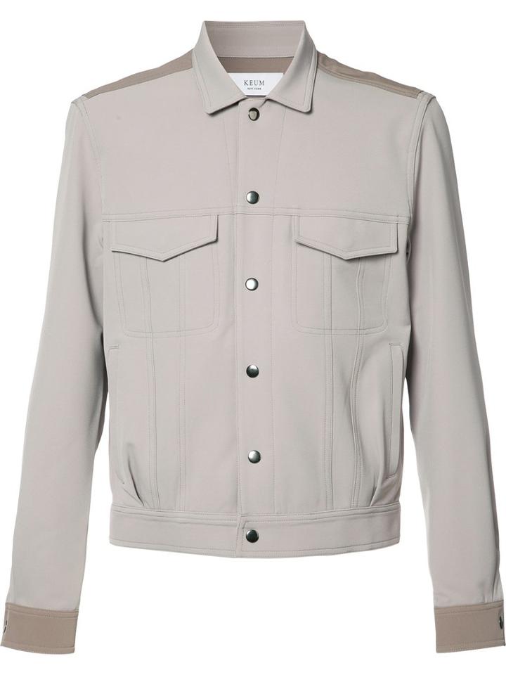 Keum Buttoned Lightweight Jacket, Men's, Size: Small, Nude/neutrals, Polyester/polyurethane