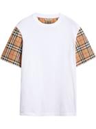Burberry Vintage Check Sleeve Cotton T-shirt - White