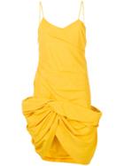 Jacquemus Gathered Twist-hem Dress - Yellow & Orange