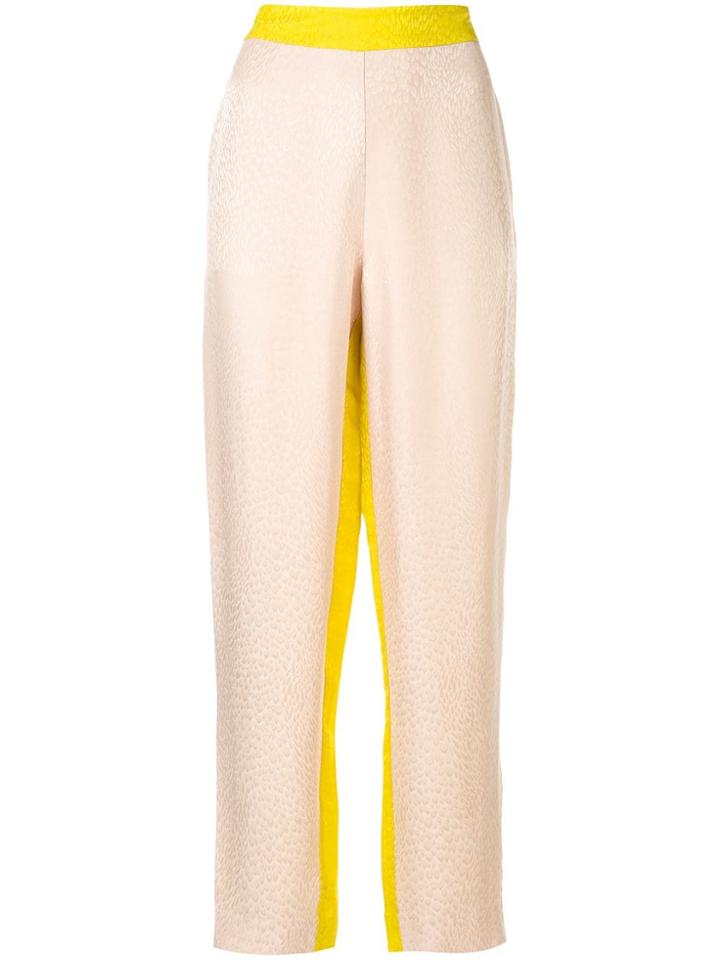 Layeur Contrast Jacquard Trousers - Brown