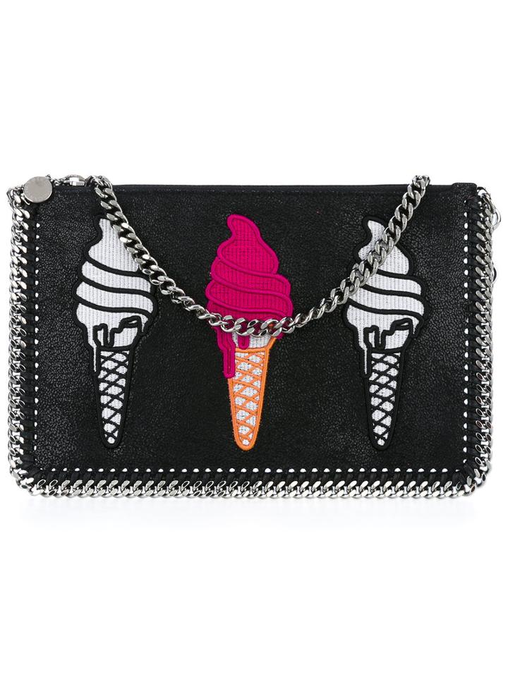 Stella Mccartney - Falabella Ice Cream Clutch - Women - Polyester/metal - One Size, Black, Polyester/metal