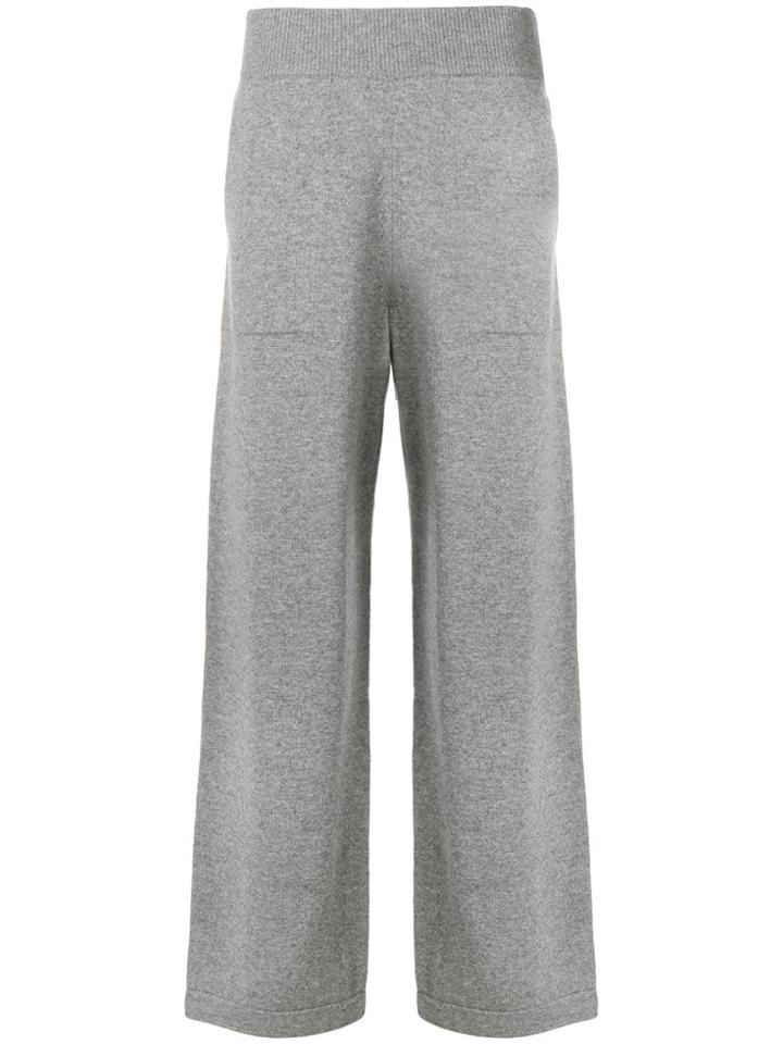 Barrie Flared Knitted Trousers - Grey