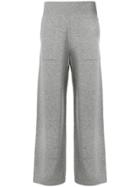 Barrie Flared Knitted Trousers - Grey