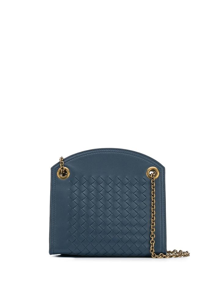 Bottega Veneta Woven Panels Shoulder Bag - Blue