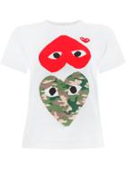 Comme Des Garçons Play Hearts Print T-shirt - White
