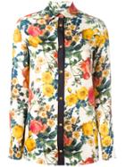 Fausto Puglisi - Floral Print Shirt - Women - Silk - 38, White, Silk