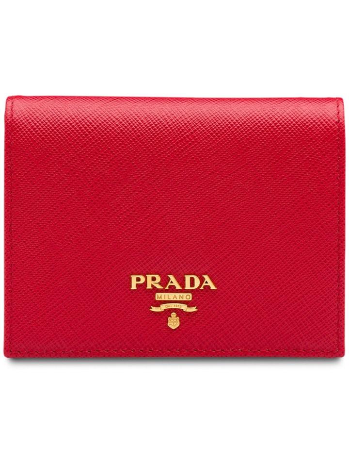 Prada Small Saffiano Leather Wallet - Red