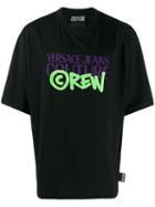 Versace Jeans Couture Embroidered Text T-shirt - Black