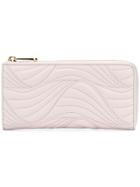 Salvatore Ferragamo Stitched Wave Wallet - Pink & Purple