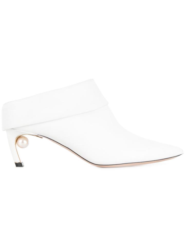 Nicholas Kirkwood Mira Pearl Mule Booties - White