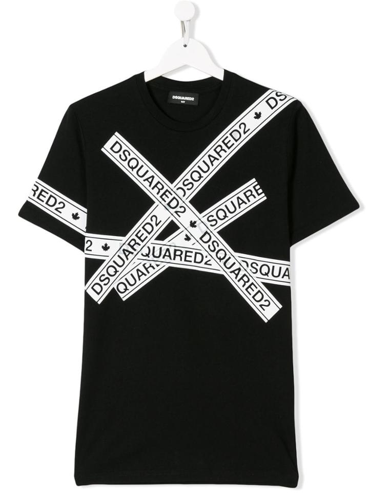 Dsquared2 Kids Teen Logo Tape T-shirt - Black