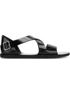 Givenchy Cross Strap Sandals, Men's, Size: 43, Black, Leather/rubber