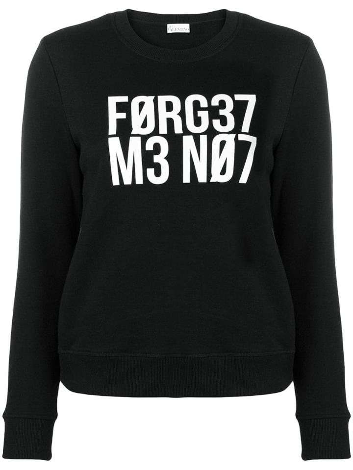 Red Valentino Slogan Print Sweatshirt - Black