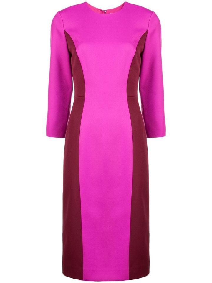 Milly Colour Block Fitted Dress - Pink & Purple