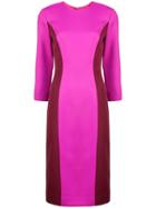 Milly Colour Block Fitted Dress - Pink & Purple