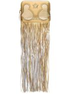 The Volon Fringed Clutch, Women's, Grey, Calf Leather