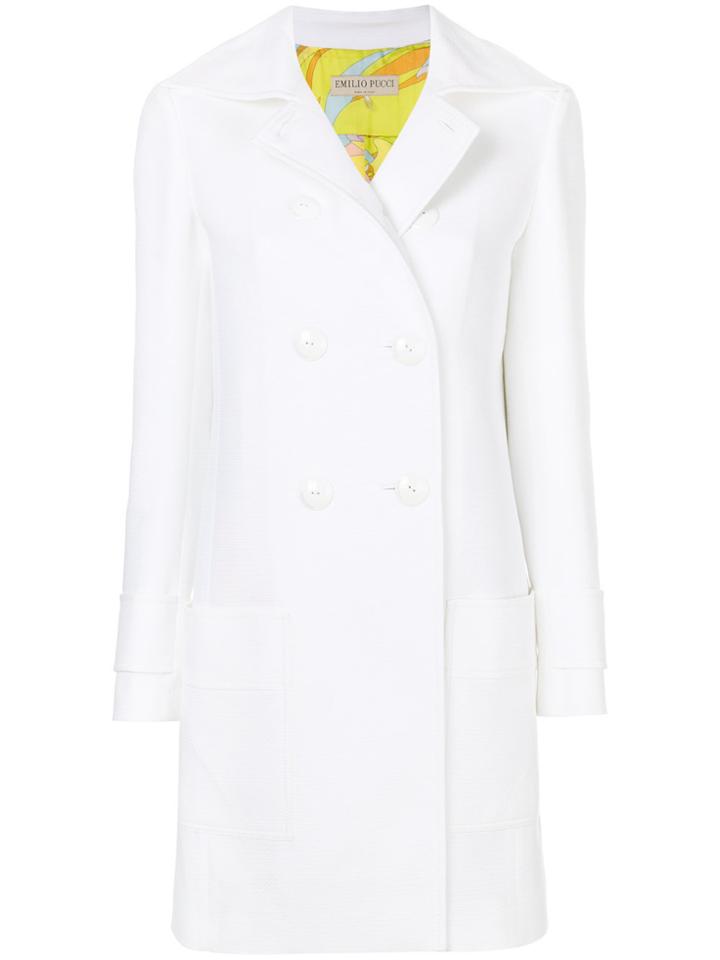 Emilio Pucci Inverted Pleat Coat - White