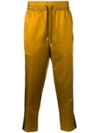 Ami Paris Track Pants With Contrasted Side Bands - Gold