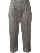 Eleventy Front Pleat Trousers, Women's, Size: 30, Brown, Cotton/spandex/elastane