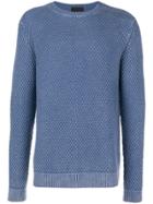Iris Von Arnim Waffle Knit Sweater - Blue
