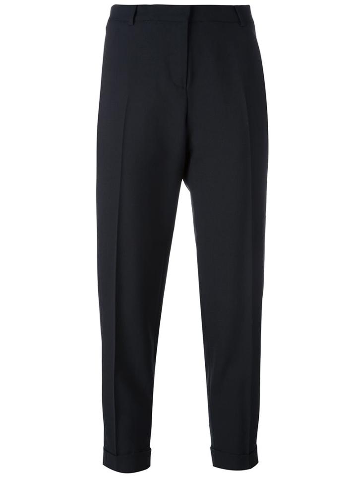 Carven Cropped Tailored Trousers, Women's, Size: 42, Black, Polyester/acetate/viscose/wool