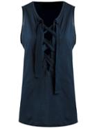 Andrea Bogosian Sleeveless Blouse, Women's, Size: P, Blue, Cotton/polyester