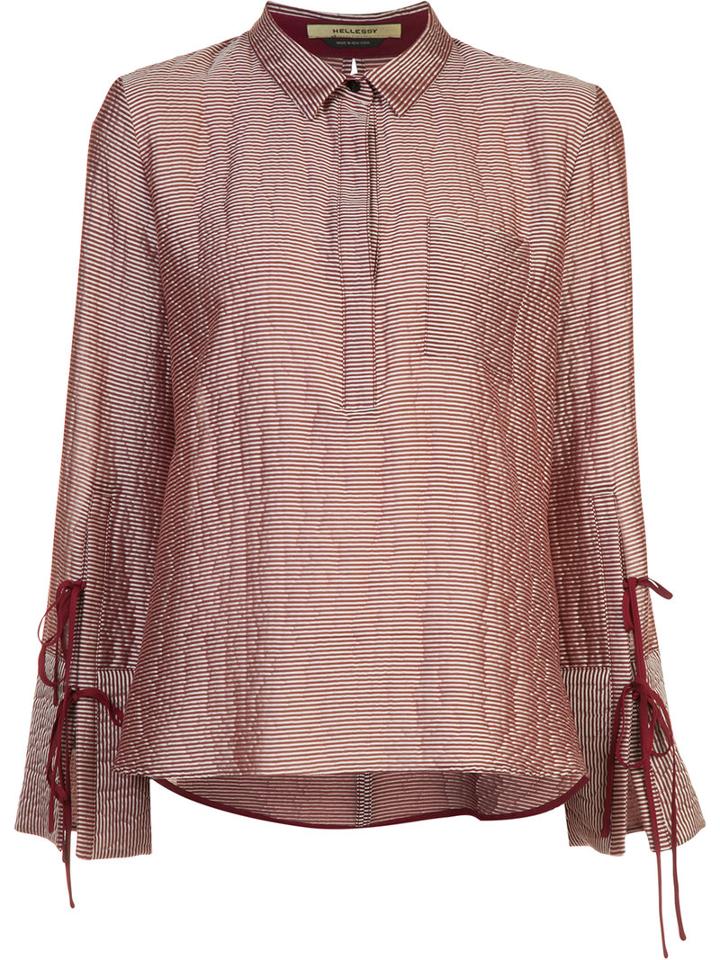 Hellessy 'mauro' Striped Shirt, Women's, Size: 10, Pink/purple, Silk/cotton/polyester/wool