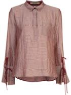 Hellessy 'mauro' Striped Shirt, Women's, Size: 10, Pink/purple, Silk/cotton/polyester/wool