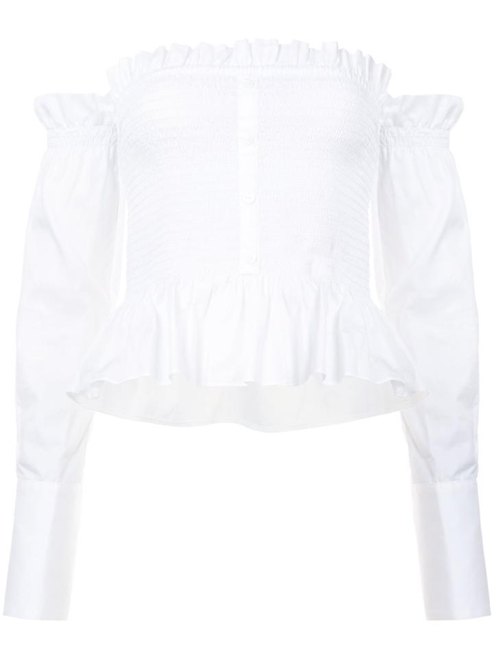 Petersyn Frilled Bardot Top - White