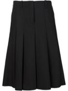 Vera Wang Pleated Midi Skirt, Women's, Size: 2, Black, Polyester/wool