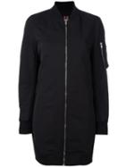 Rick Owens Drkshdw Midi Bomber Jacket, Women's, Size: Medium, Black, Cotton/polyamide