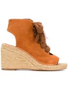Chloé Lace-up Wedge Sandals - Brown
