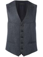 Z Zegna Classic Waistcoat, Men's, Size: 54, Grey, Cupro/wool