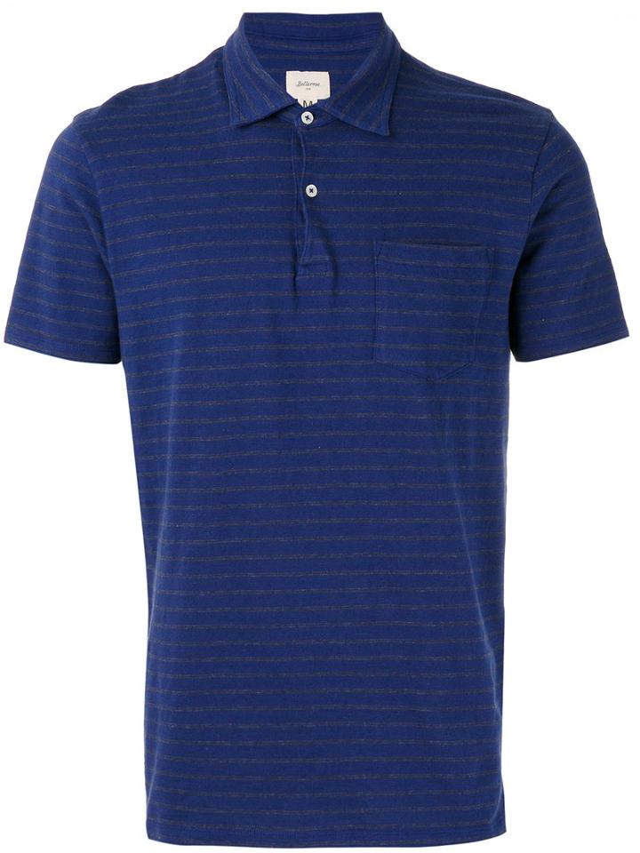Bellerose Striped Polo Shirt, Men's, Size: Xl, Blue, Cotton/polyester