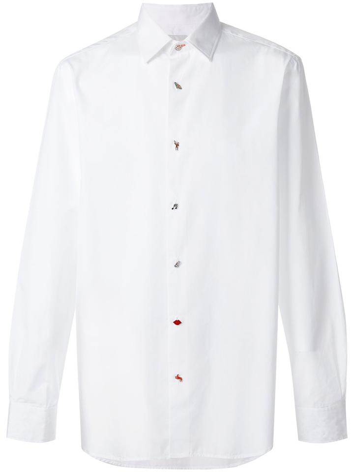 Paul Smith - Charm Button Shirt - Men - Cotton - 15, White, Cotton