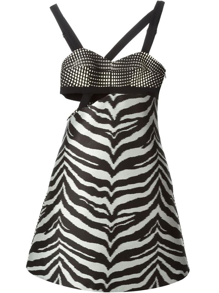 Emanuel Ungaro Zebra Print Strap Dress
