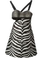 Emanuel Ungaro Zebra Print Strap Dress