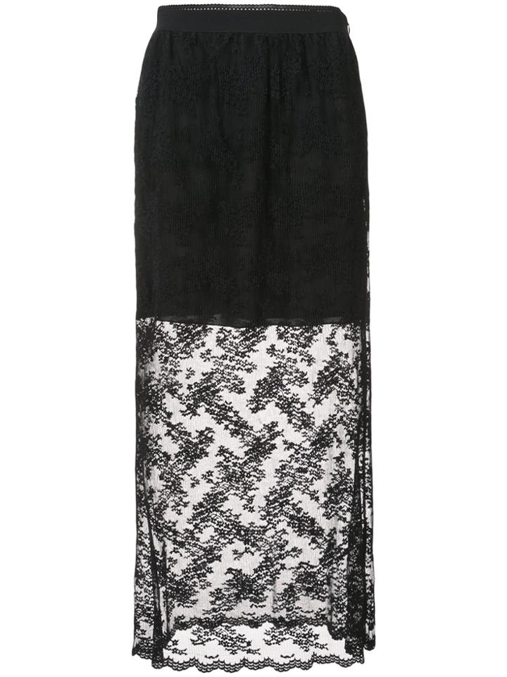 Anna Sui Lace Long Skirt - Black