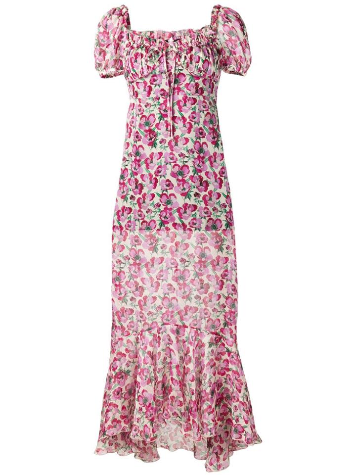 Raquel Diniz Floral Chiffon Dress - Pink