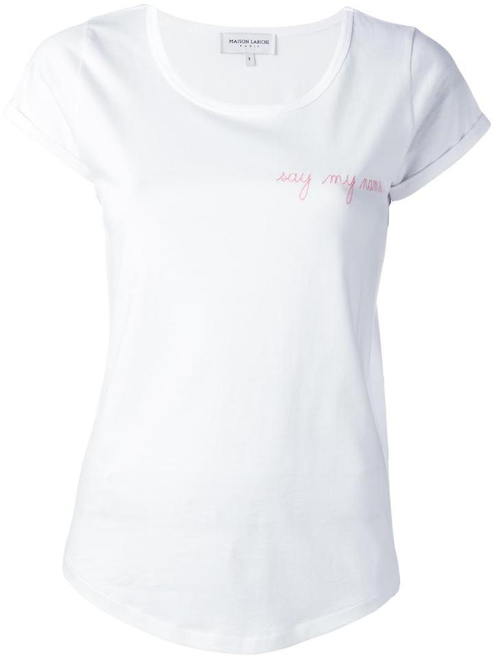 Maison Labiche Say My Name T-shirt, Women's, Size: Large, White, Cotton