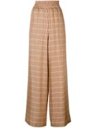 Golden Goose Deluxe Brand Checked Wide-leg Trousers - Brown