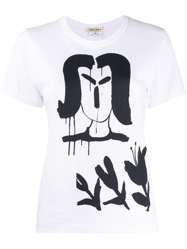 Comme Des Garçons Graphic Print T-shirt - White
