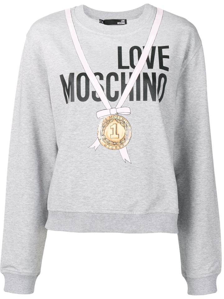 Love Moschino Front Print Sweater - Grey
