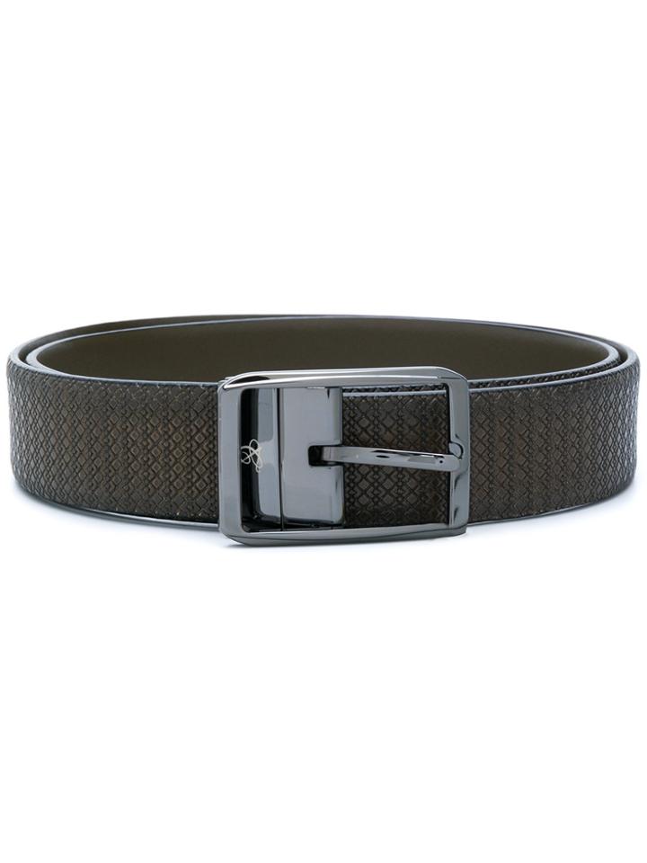 Canali Textured Bucket Belt - Brown