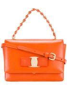 Salvatore Ferragamo Ginny Shoulder Bag, Women's, Yellow/orange, Calf Leather